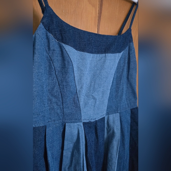 Forever 21 Denim Patchwork Mini Dress Medium Taylor - Picture 2 of 10